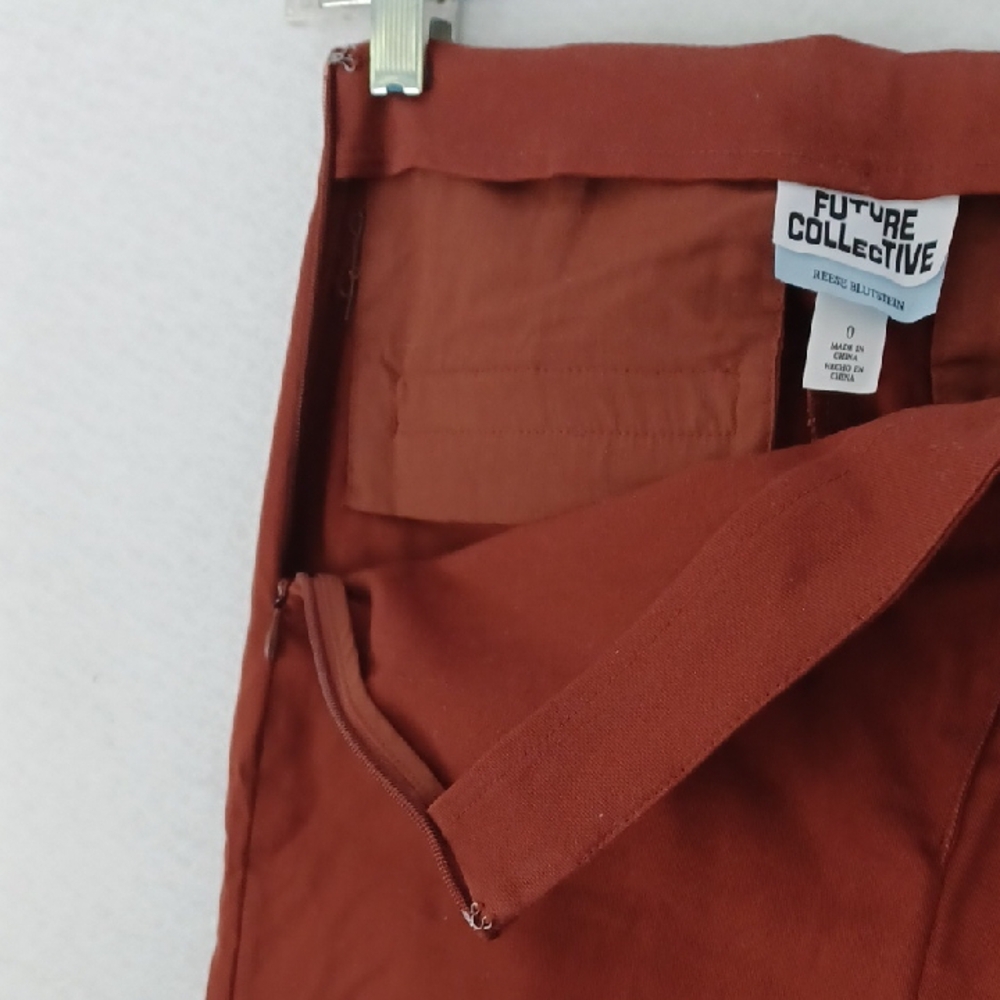 NWOT Rust Red Future Collective Pants By Reese Blutstein Size 0 - Picture 5 of 8